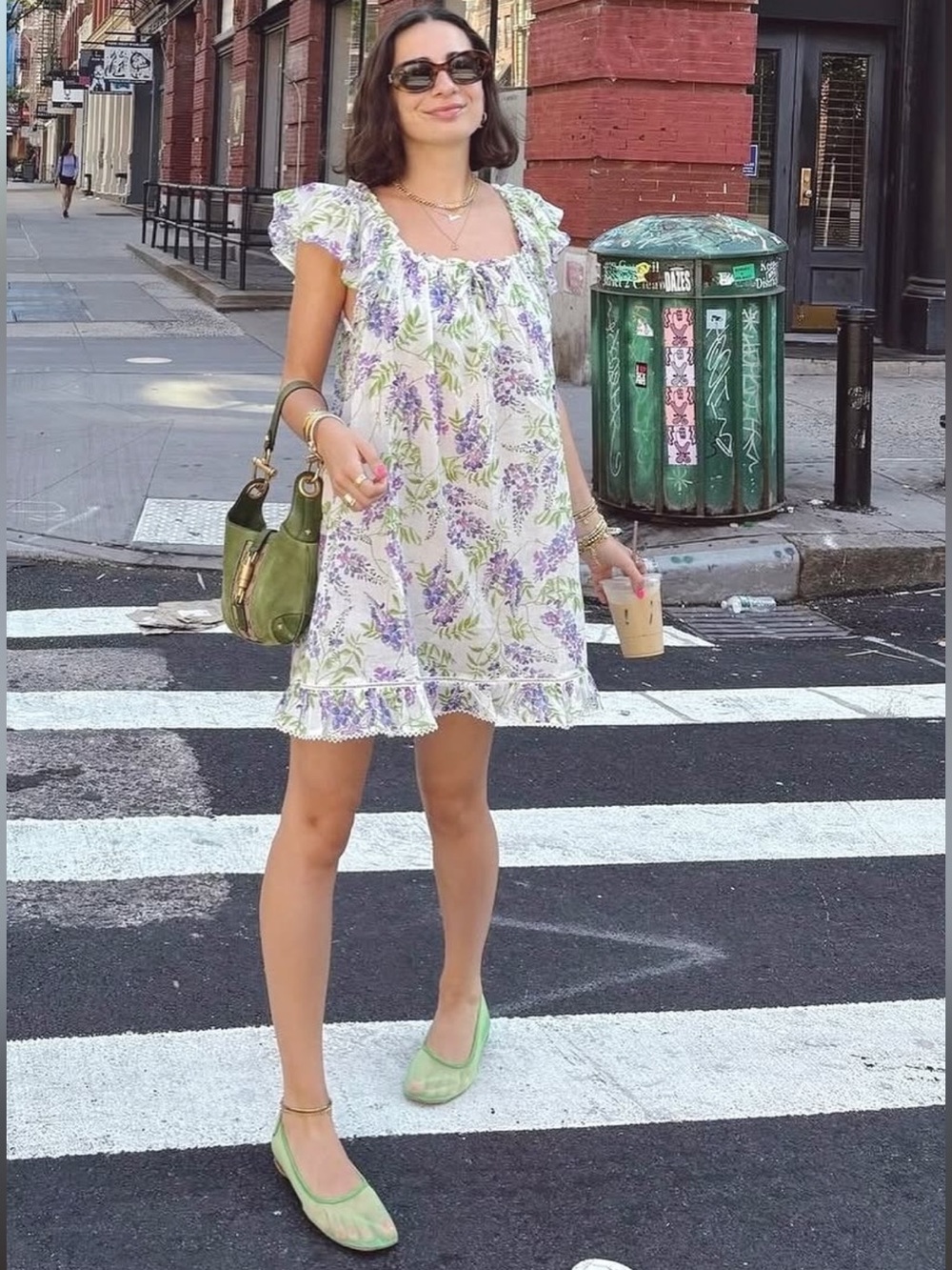 Hill House Wisteria White Purple Floral Cotton Voile Lucinda Nightgown Dress XL